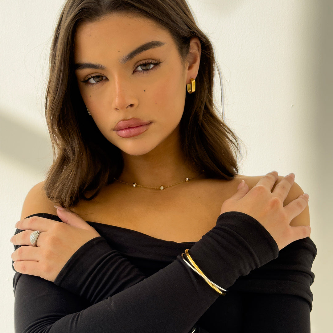 TWO TONE CUFF BANGLE