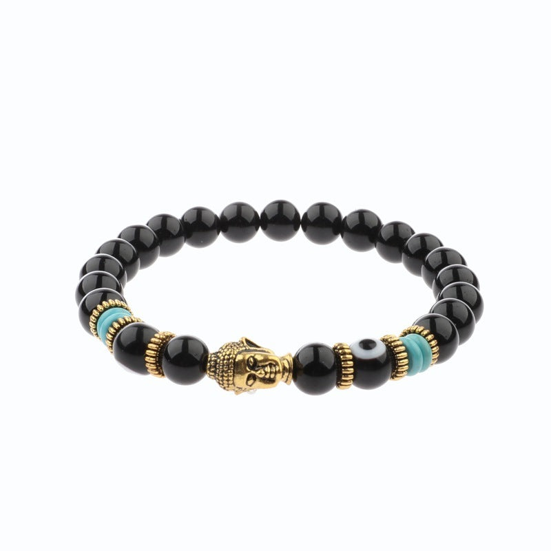 Buddha Head Alloy Signature Tiger Energy Stone Bracelet