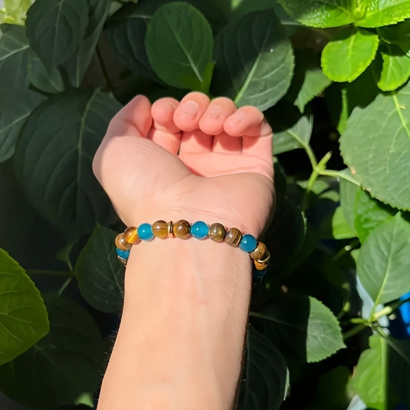 Exclusive Tiger's Eye Stone Bracelet with Natural Beads