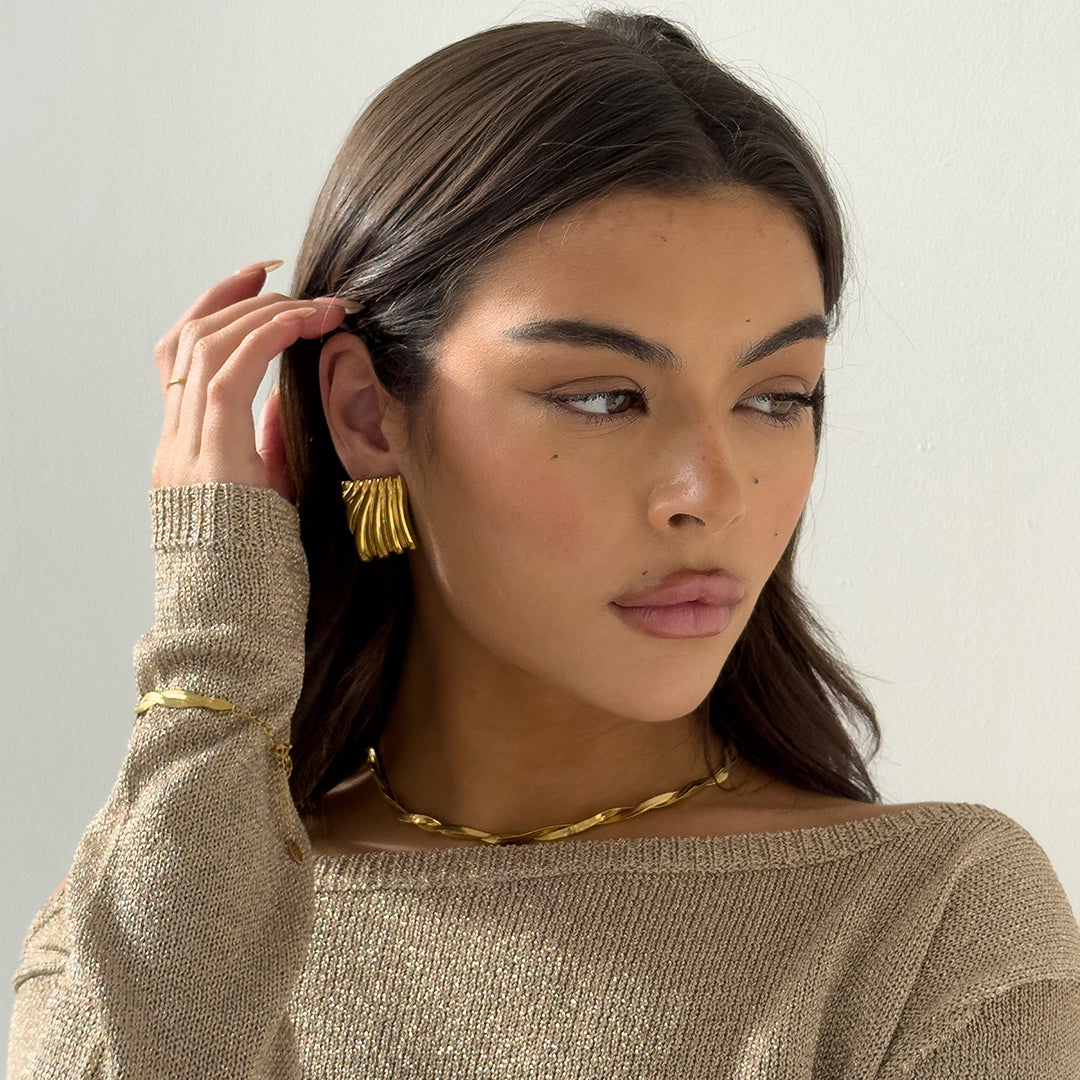 RIPPLE EARRINGS GOLD
