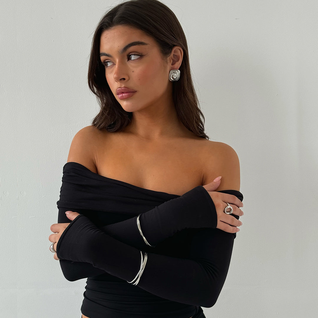 WAVE CUFF BANGLE SILVER