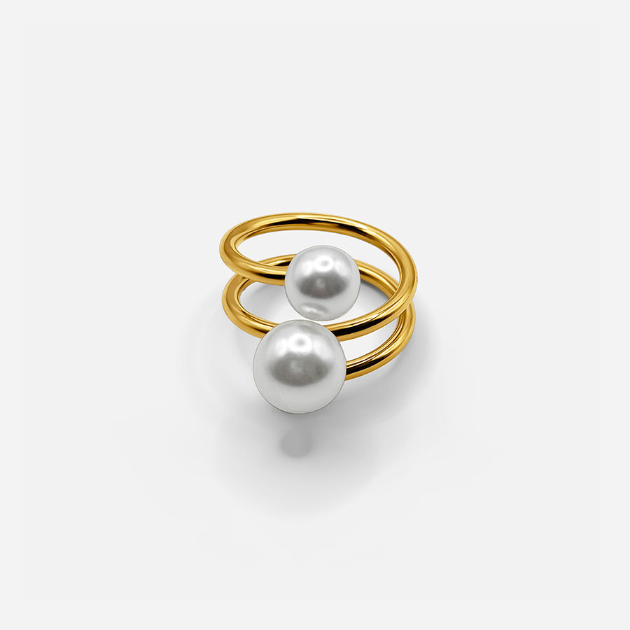 SPIRAL PEARL RING