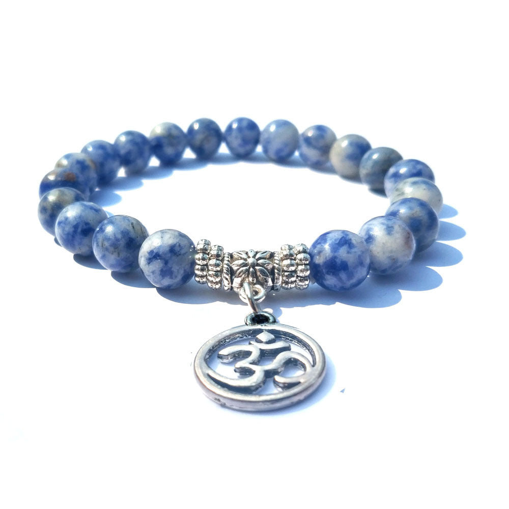 Handcrafted Blue Agate Protection Bracelet Unisex