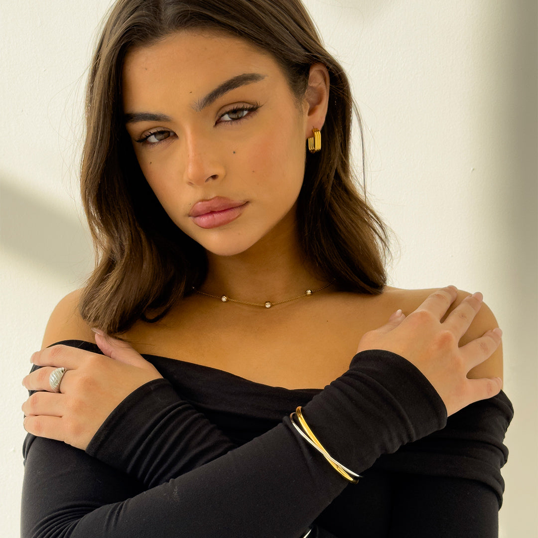 TWO TONE CUFF BANGLE