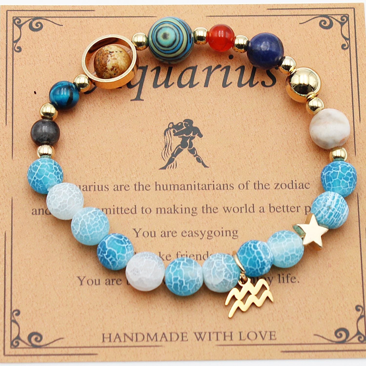 Twelve Constellations Natural Stone Bracelet Zodiac Edition