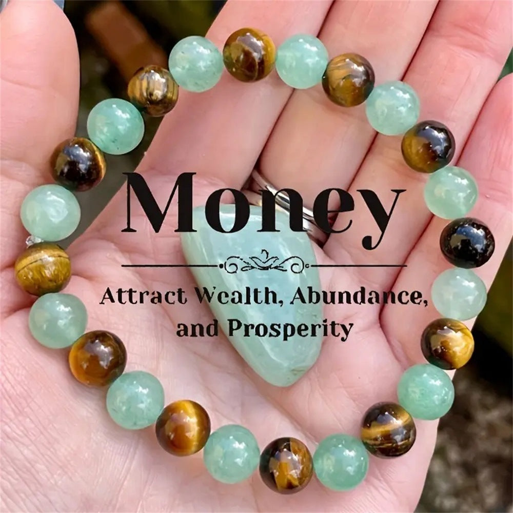 Tigereye Green Aventurine Bracelet Refined Natural Stone