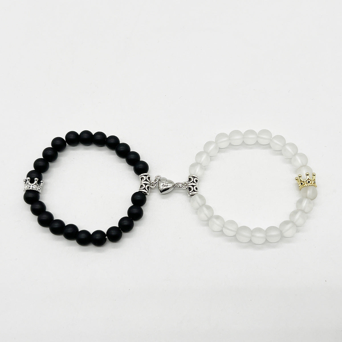 White Turquoise Limited Handcrafted Heart Couple Bracelet