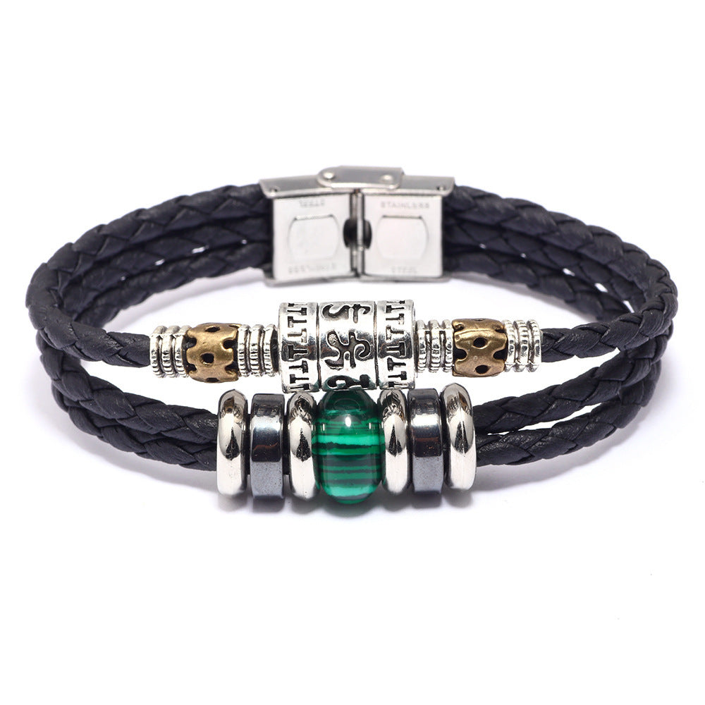Tiger Eye Malachite Bracelet For Men
