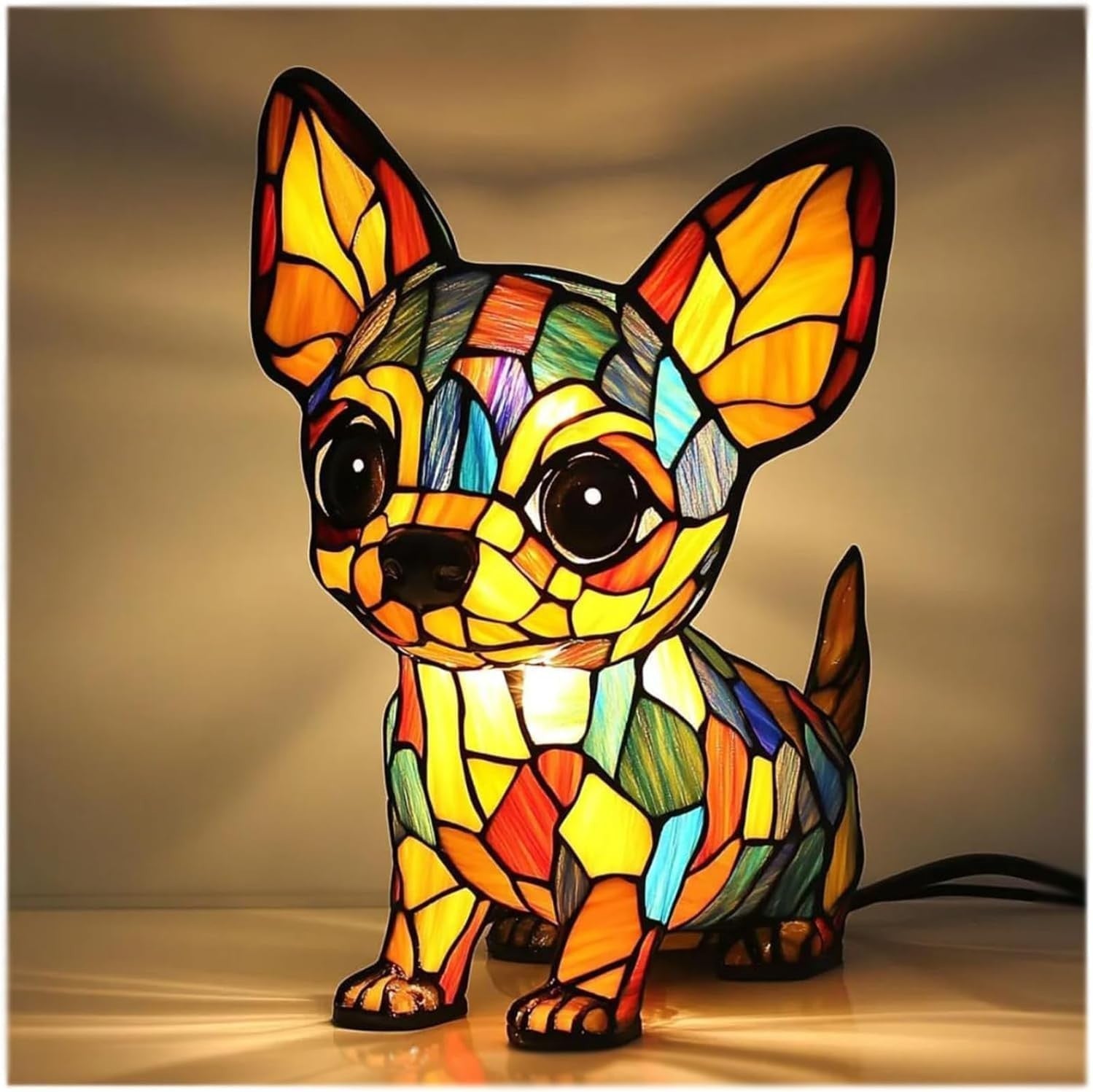Colorful Dog Lamp Resin Decor By Tinkers - Positive Energy
