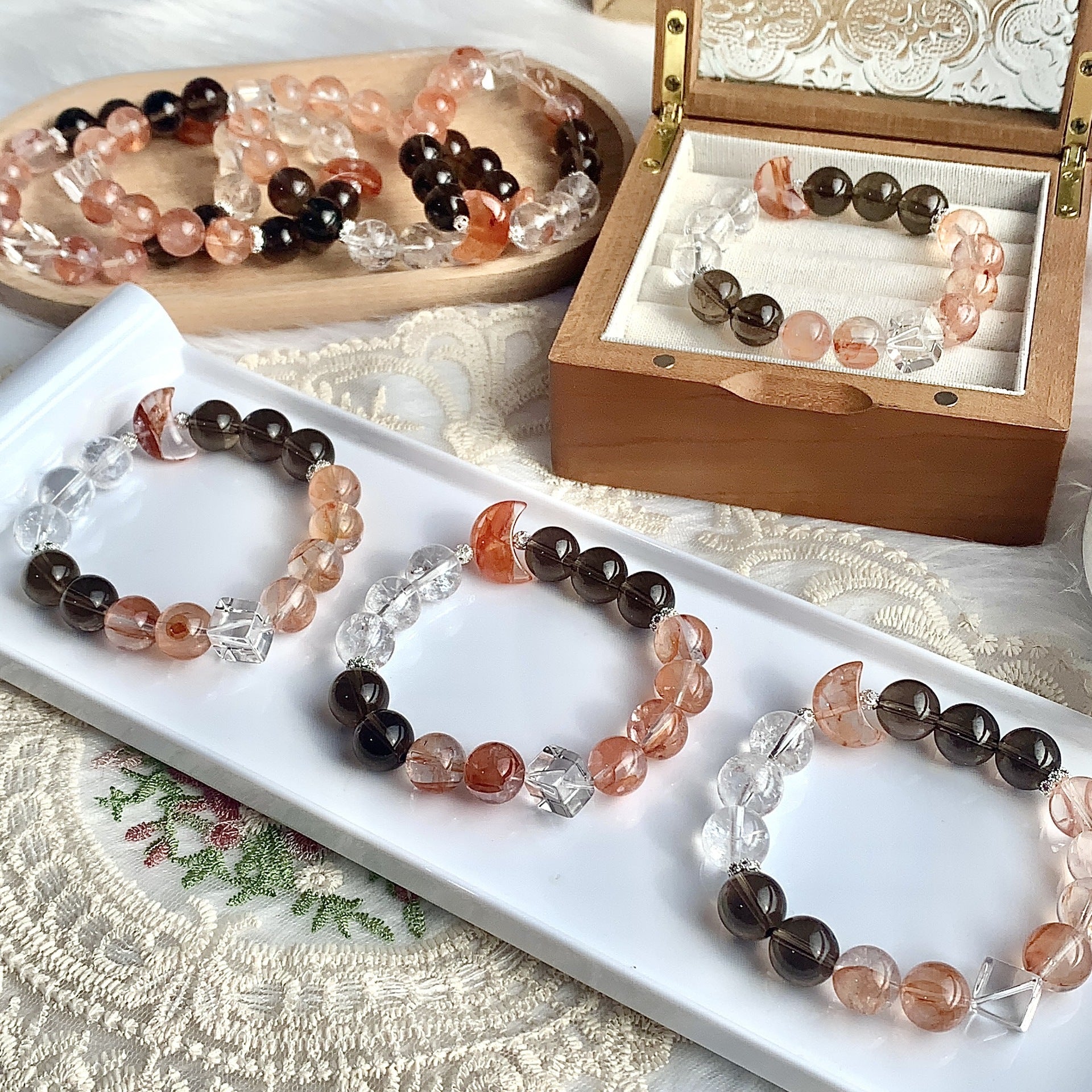Natural White Crystal Healing Bracelet for Women