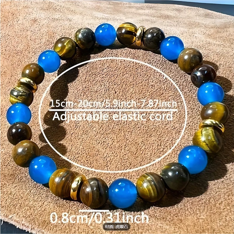Exclusive Tiger's Eye Stone Bracelet with Natural Beads