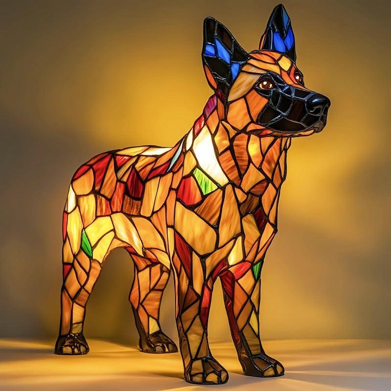 Colorful Dog Lamp Resin Decor By Tinkers - Positive Energy