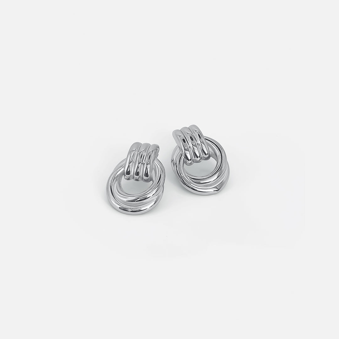 DOUBLE KNOT EARRINGS SILVER
