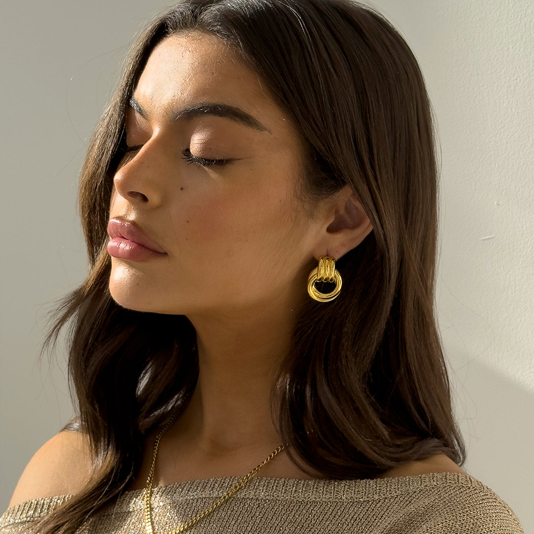 DOUBLE KNOT EARRINGS GOLD