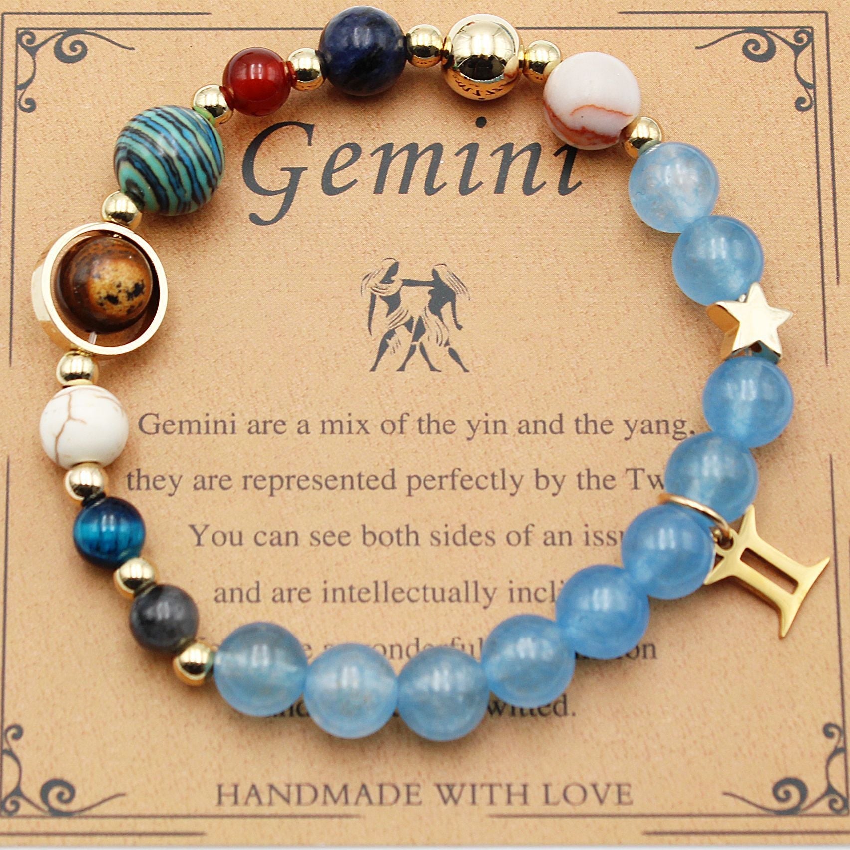 Twelve Constellations Natural Stone Bracelet Zodiac Edition