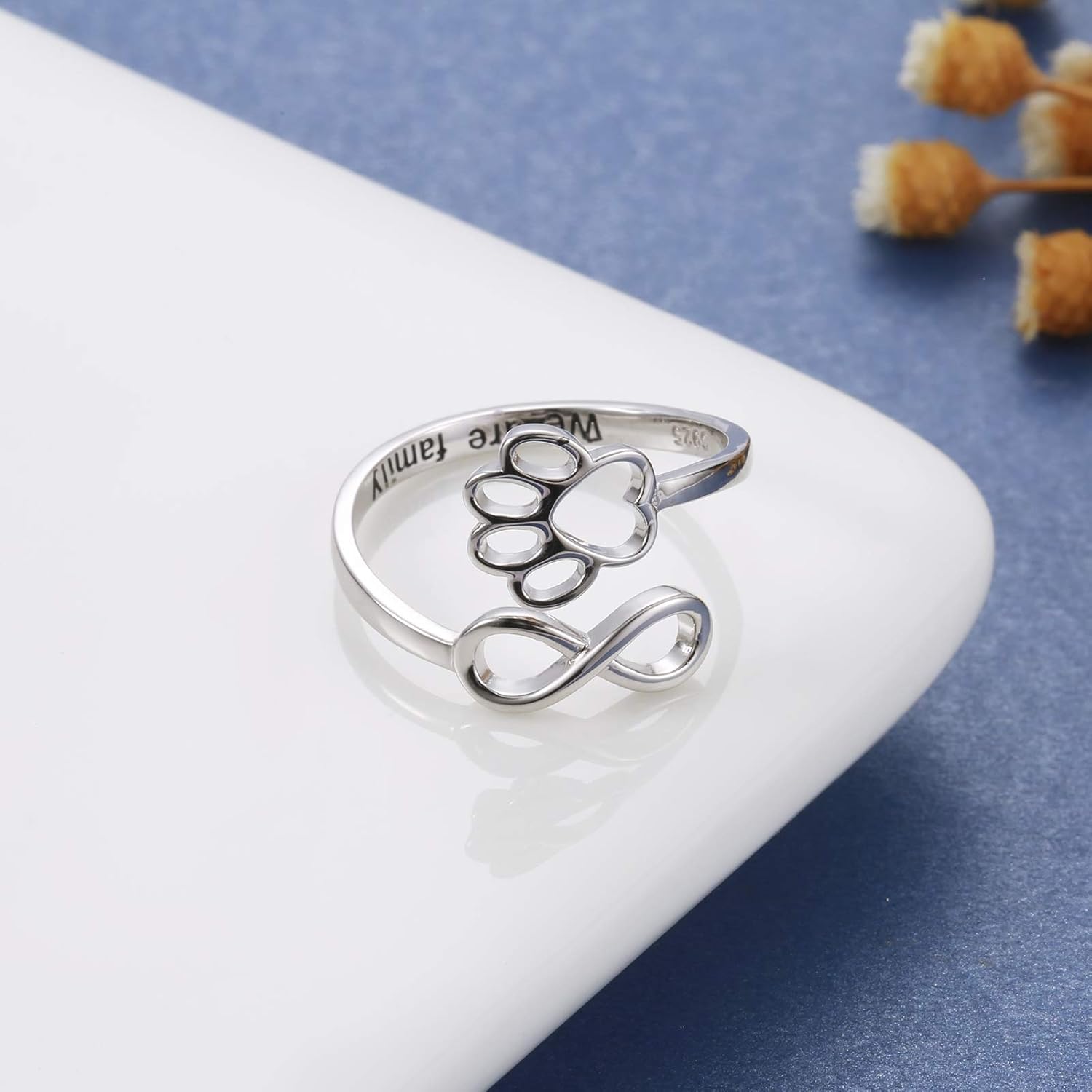 Handcrafted Adjustable Paw Print Heart