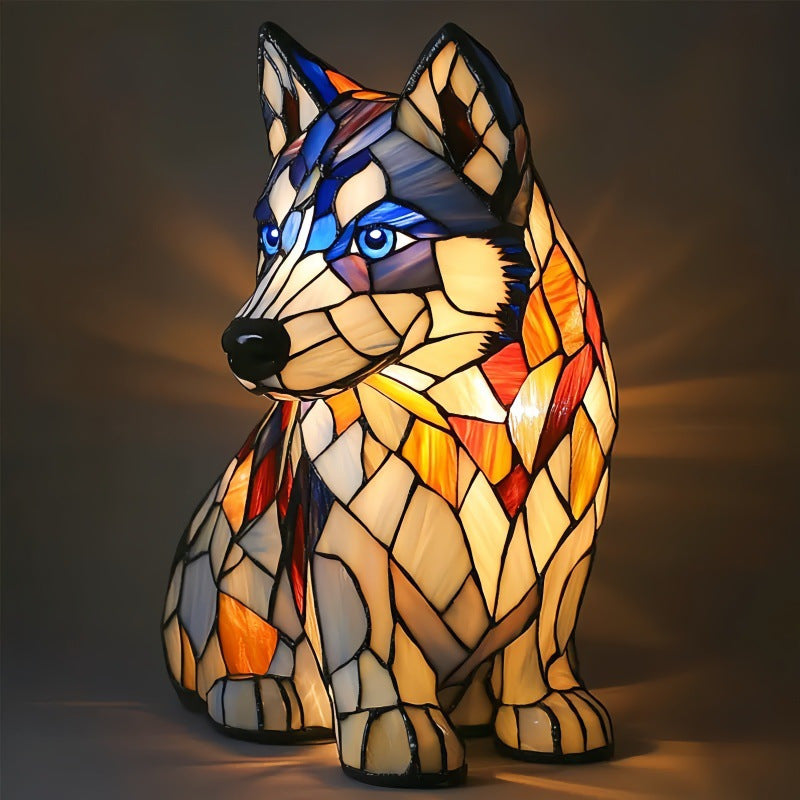 Colorful Dog Lamp Resin Decor By Tinkers - Positive Energy