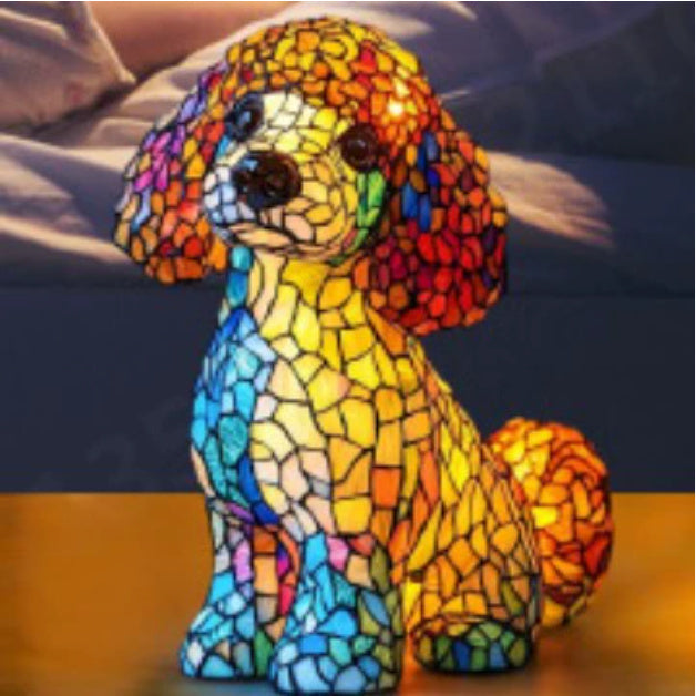Colorful Dog Lamp Resin Decor By Tinkers - Positive Energy