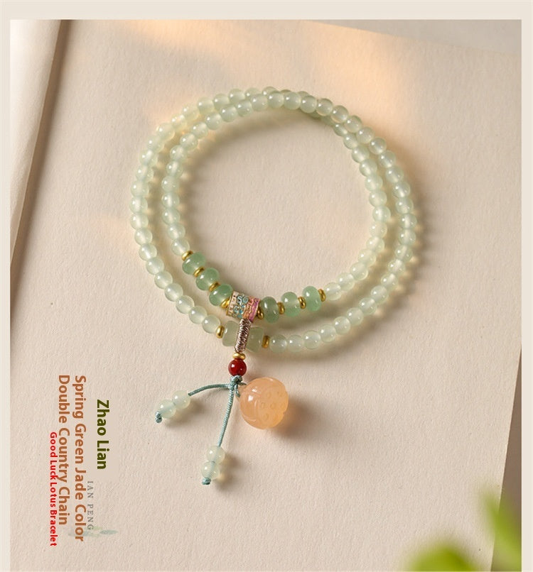 New Chinese Style Beaded Lucky Bamboo Bracelet For Women