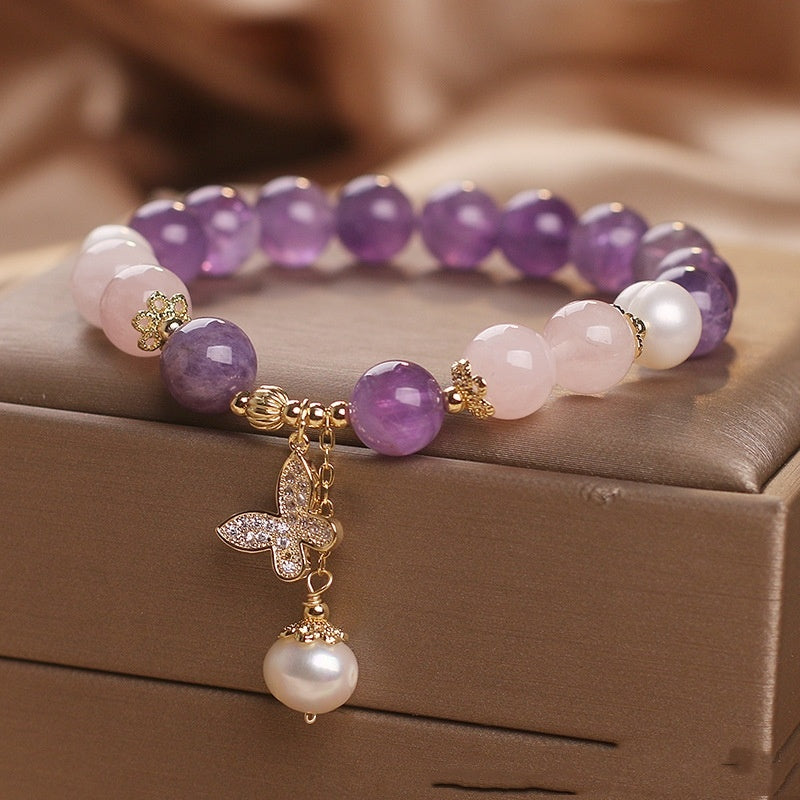 Amethyst Butterfly Bracelet For Women Healing