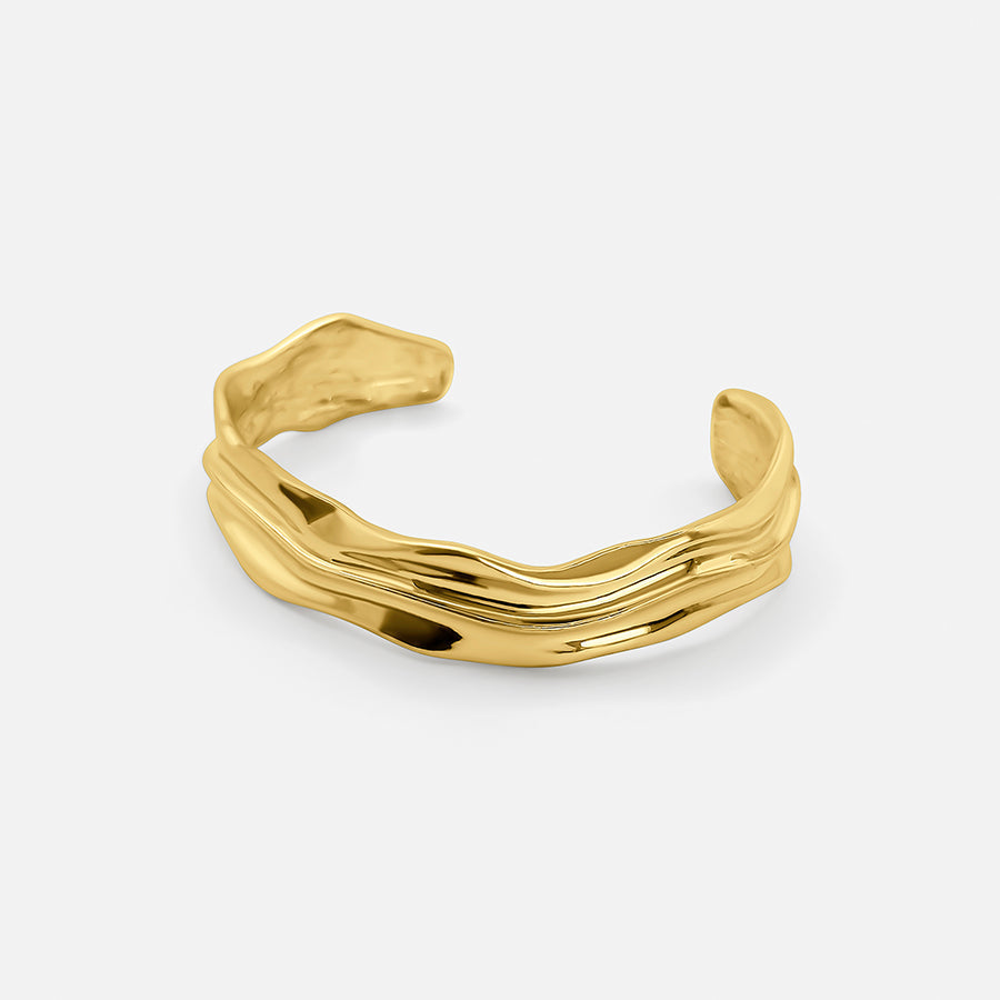 GOLD TEXTURED OPEN BRACELET
