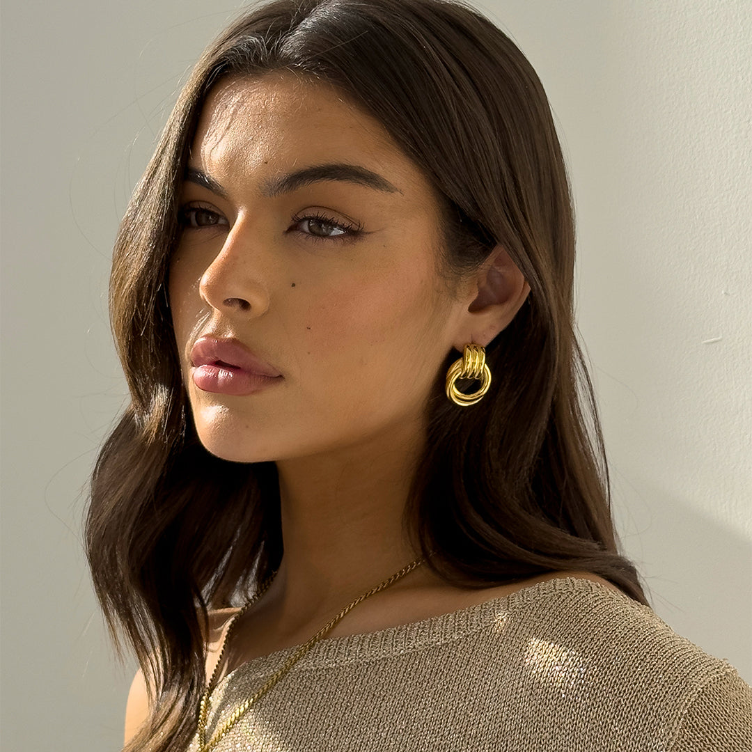 DOUBLE KNOT EARRINGS GOLD