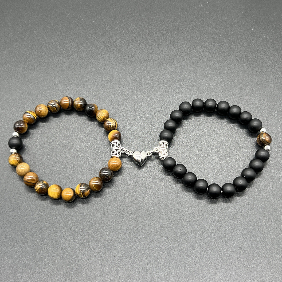 White Turquoise Limited Handcrafted Heart Couple Bracelet