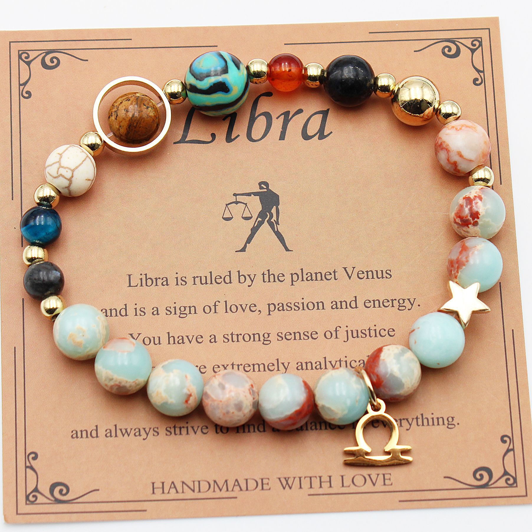 Twelve Constellations Natural Stone Bracelet Zodiac Edition