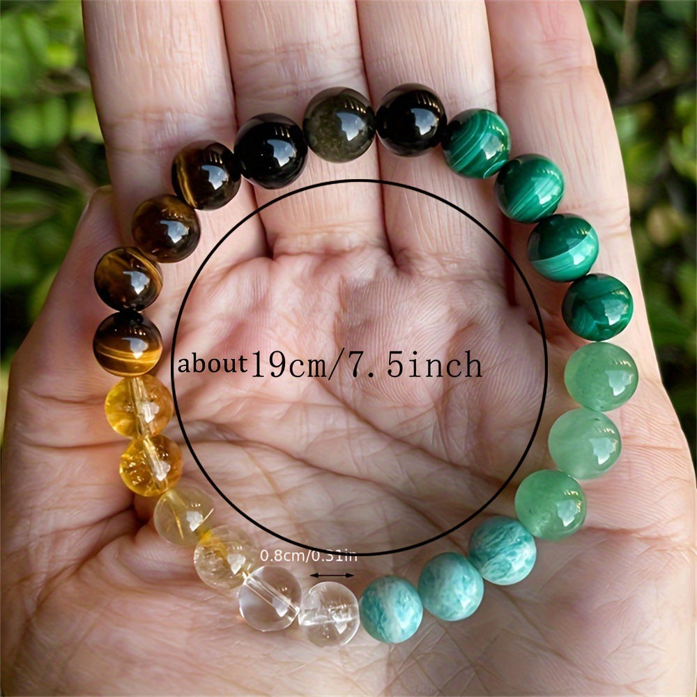 Exquisite Citrine Dongling Malachite Natural Stone Bracelet