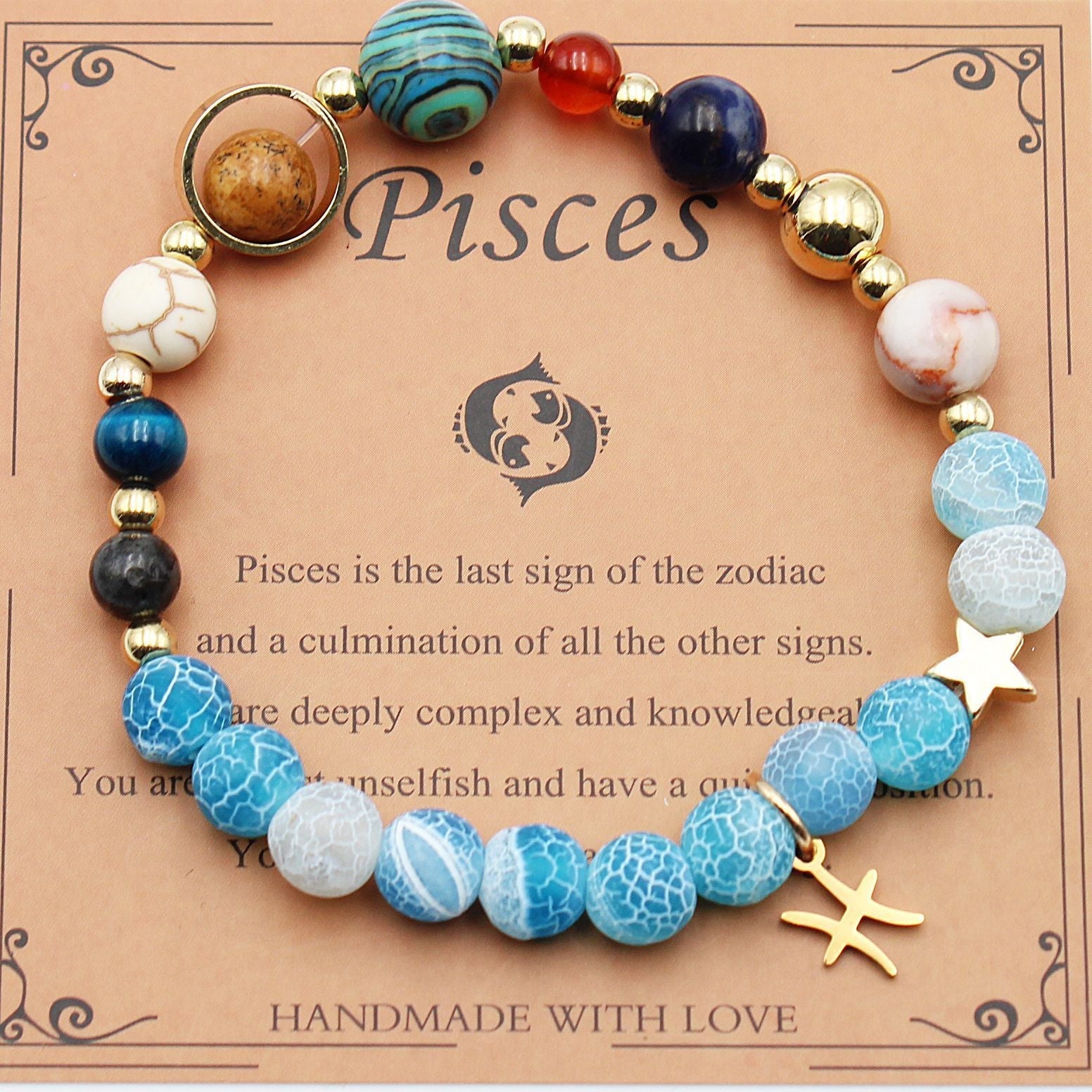Twelve Constellations Natural Stone Bracelet Zodiac Edition
