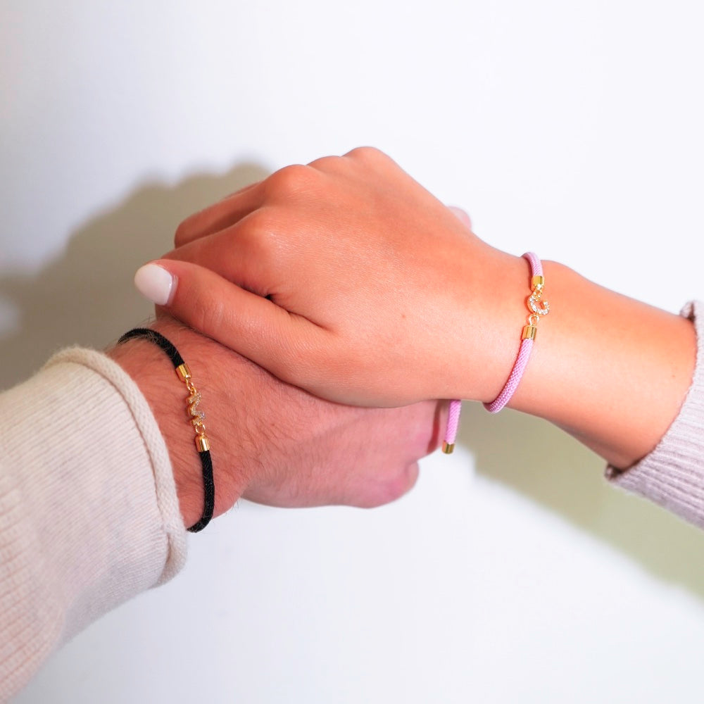 Personalized Unity Diamond Initial Bracelet