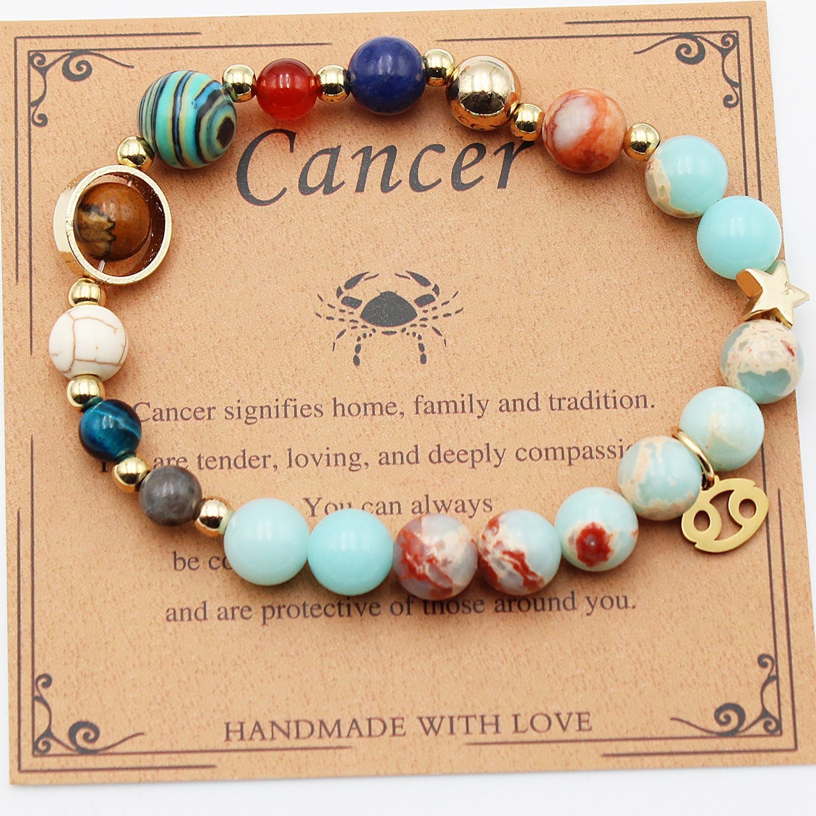 Twelve Constellations Natural Stone Bracelet Zodiac Edition