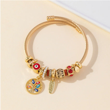 Unisex Beaded Bracelet Stainless Steel Copper Alloy Bear