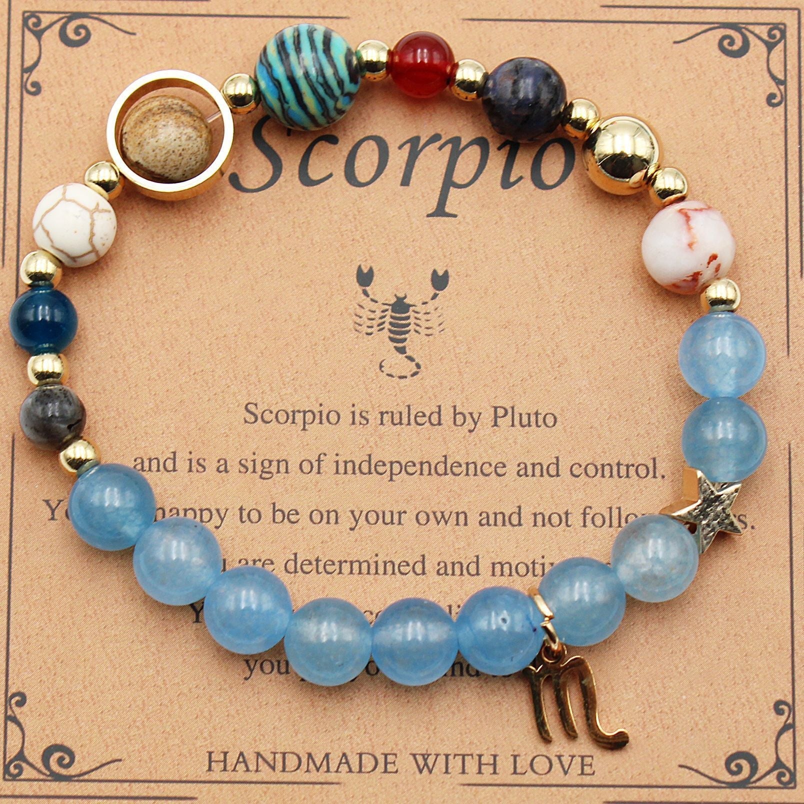 Twelve Constellations Natural Stone Bracelet Zodiac Edition