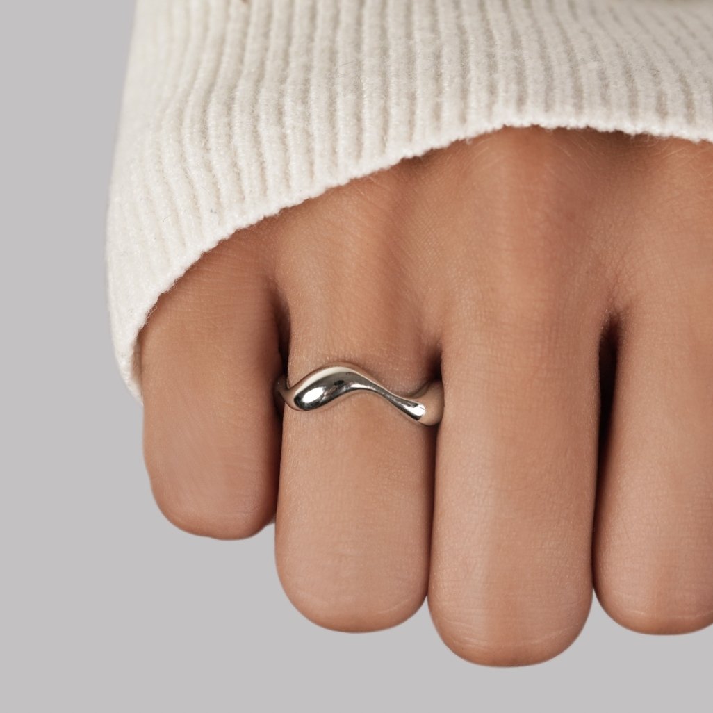 Silver Wave Adjustable Ring