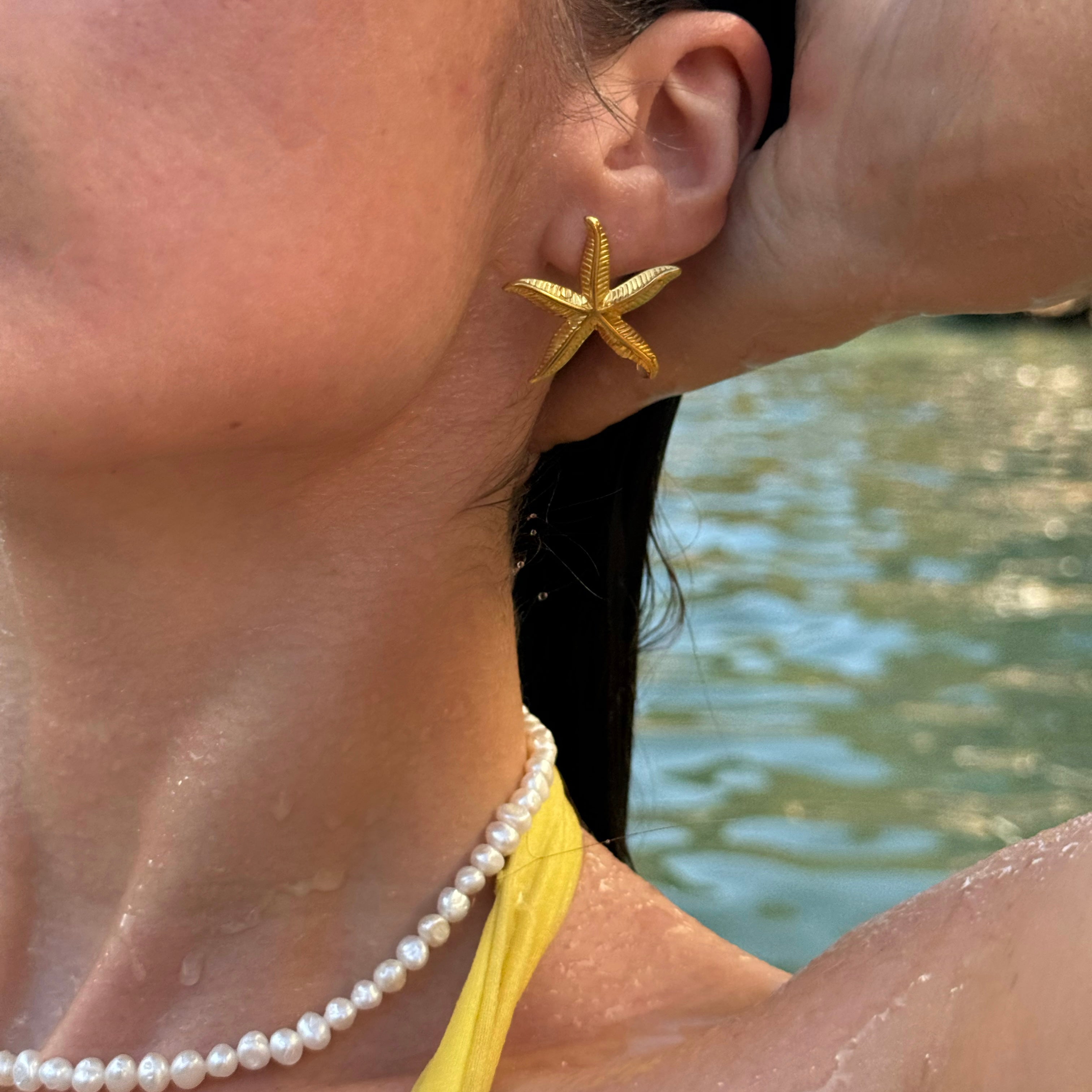 18K GOLD STARFISH EARRINGS
