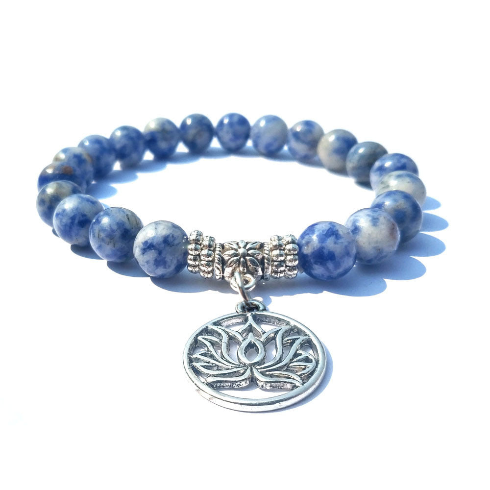 Handcrafted Blue Agate Protection Bracelet Unisex