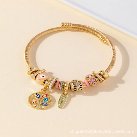 Unisex Beaded Bracelet Stainless Steel Copper Alloy Bear