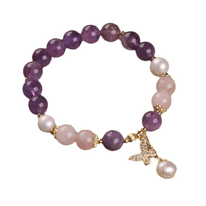 Amethyst Butterfly Bracelet For Women Healing