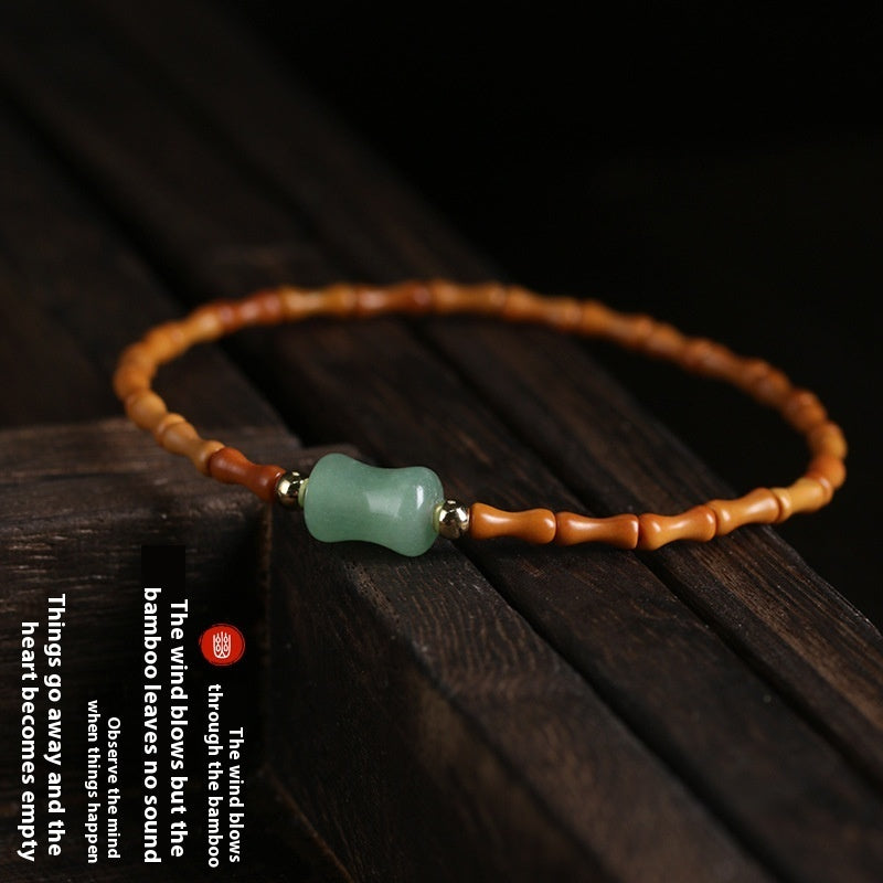 Unisex Chinese Style Very Fine Olive Nut Bamboo Bracelet