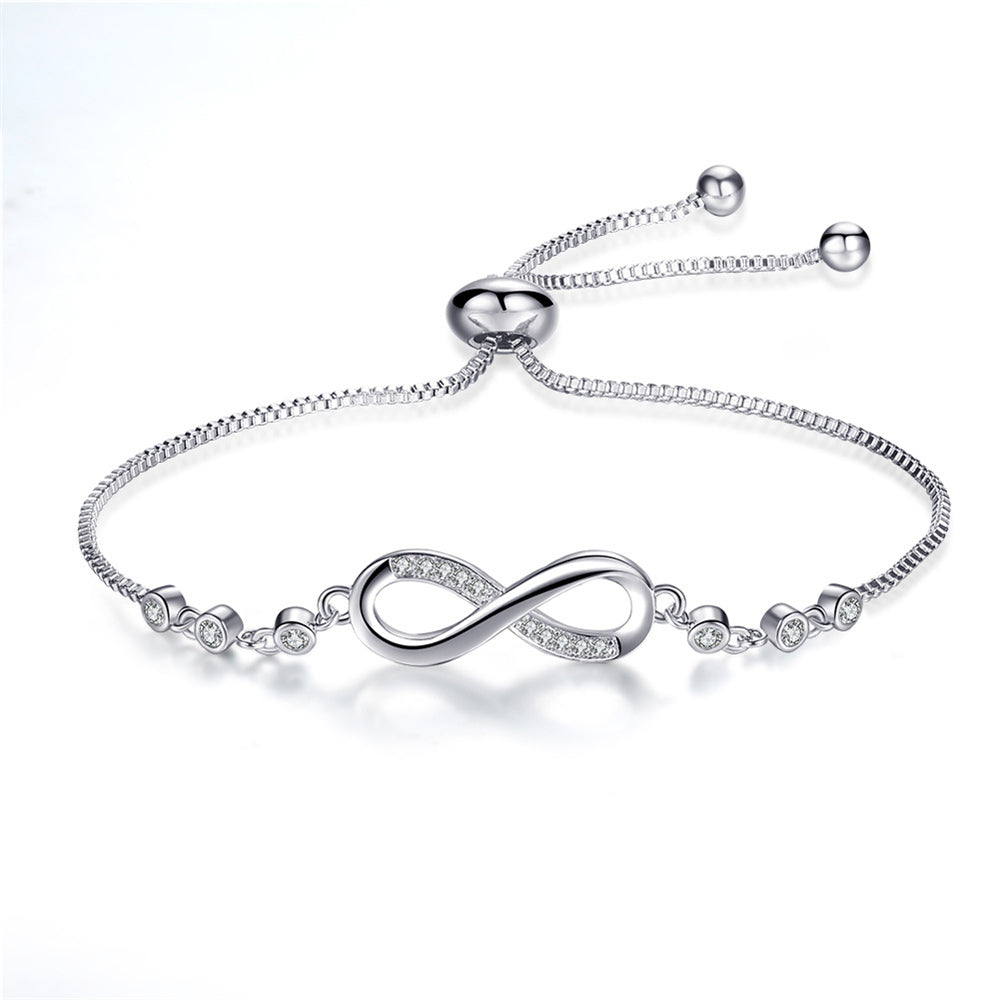Adjustable Silver Infinity Bracelet