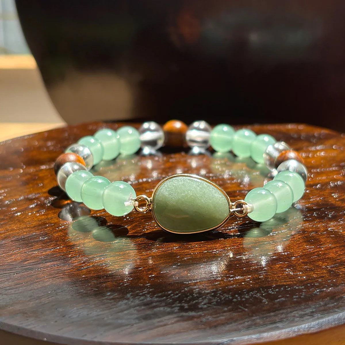 Green Aventurine And Tiger Eye Bracelet Unisex Prosperity