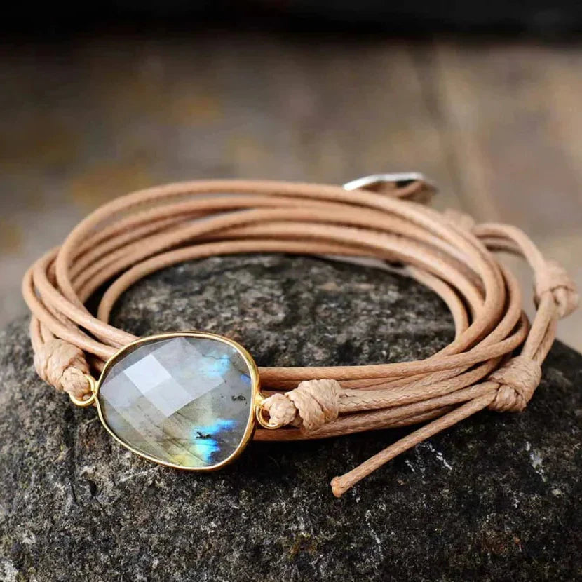 Handmade Natural Labradorite Gemstone Wrap Bracelet™