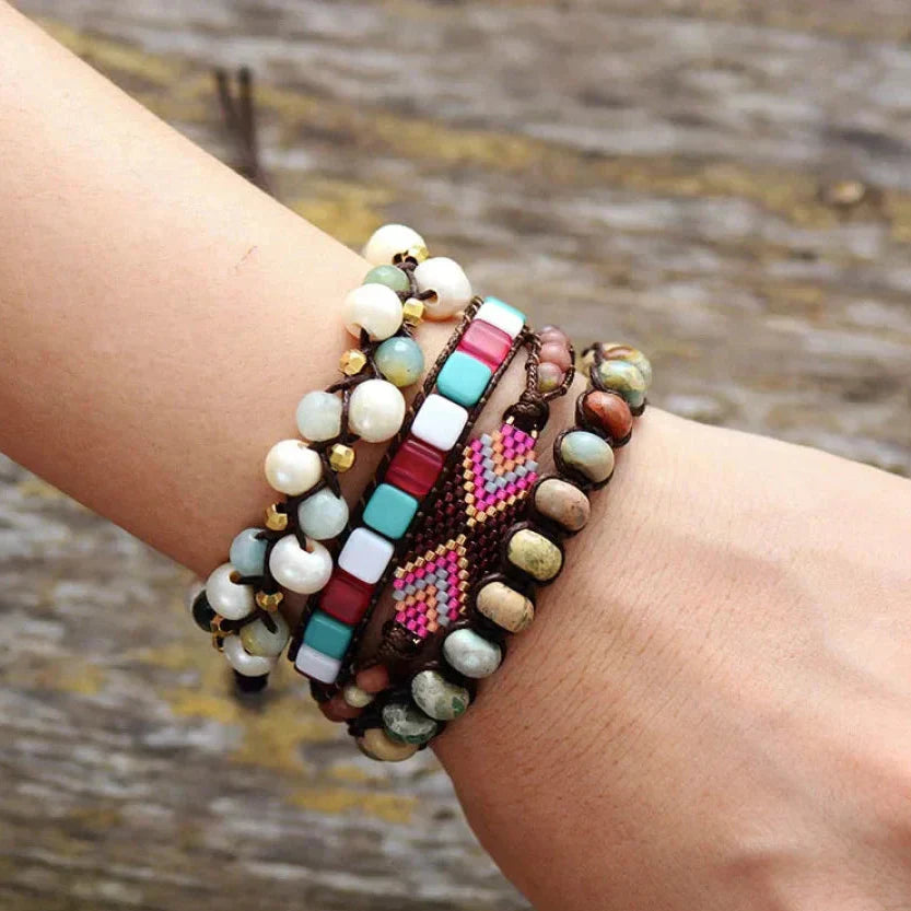 Natural Freshwater Pearl & Amazonite Wrap Bracelet™