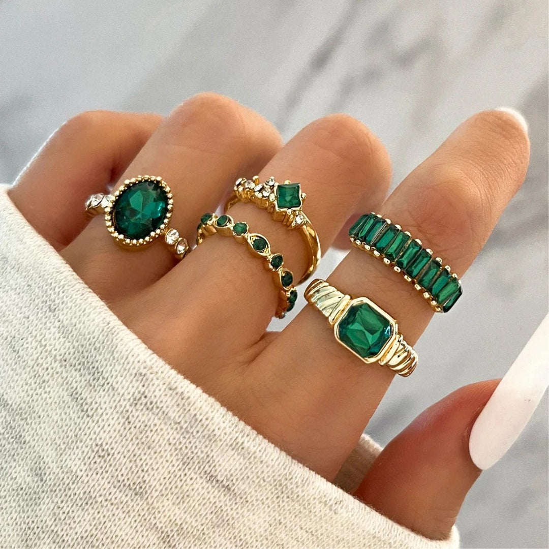 Luxury Rings with Green Zirconia