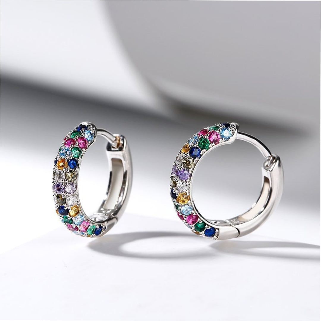 Multicoloured Zirconia  in Silver