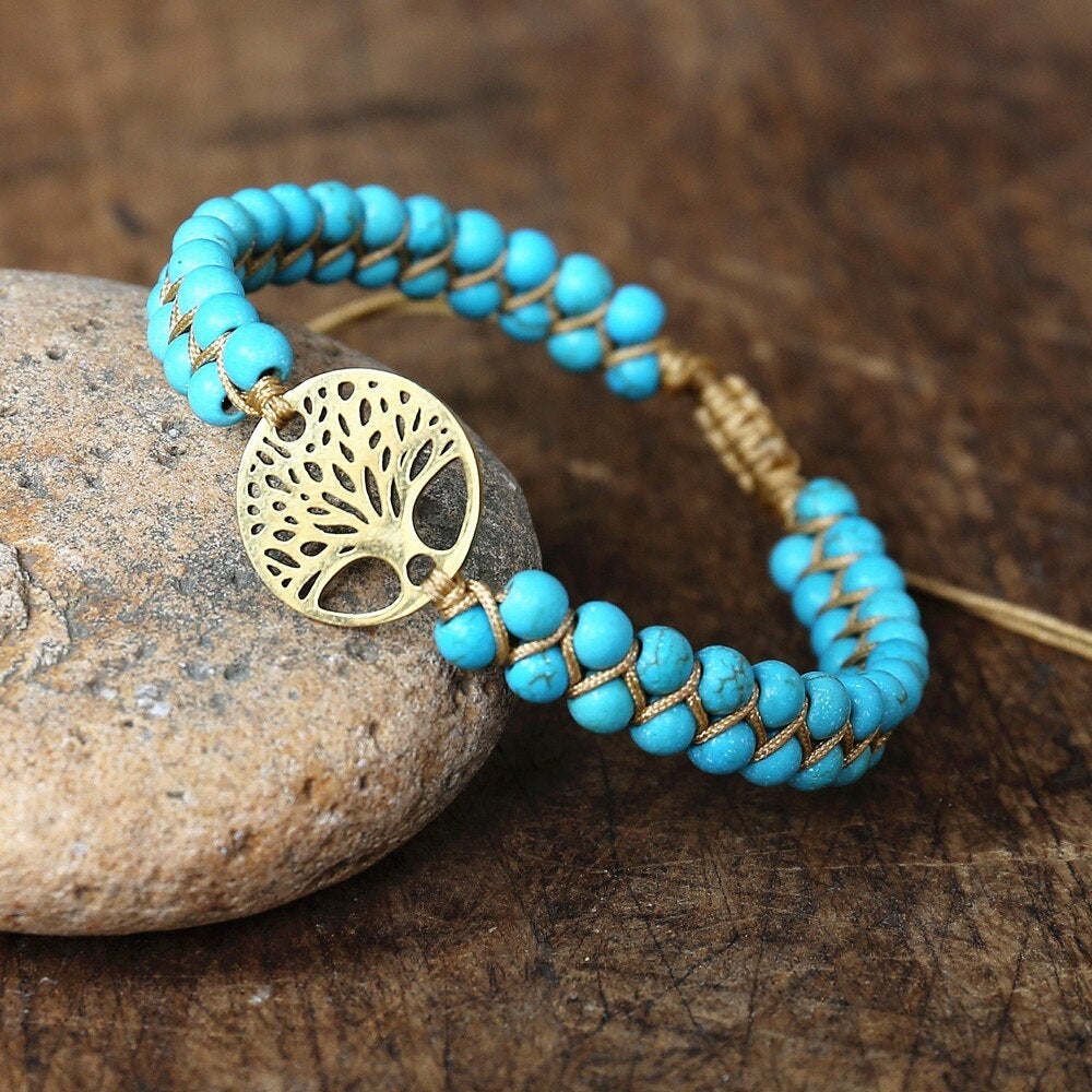 Tree of Love Handmade Turquoise Stone bracelet