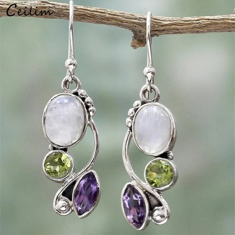 Luxury Elegant Multi-Stone Earrings