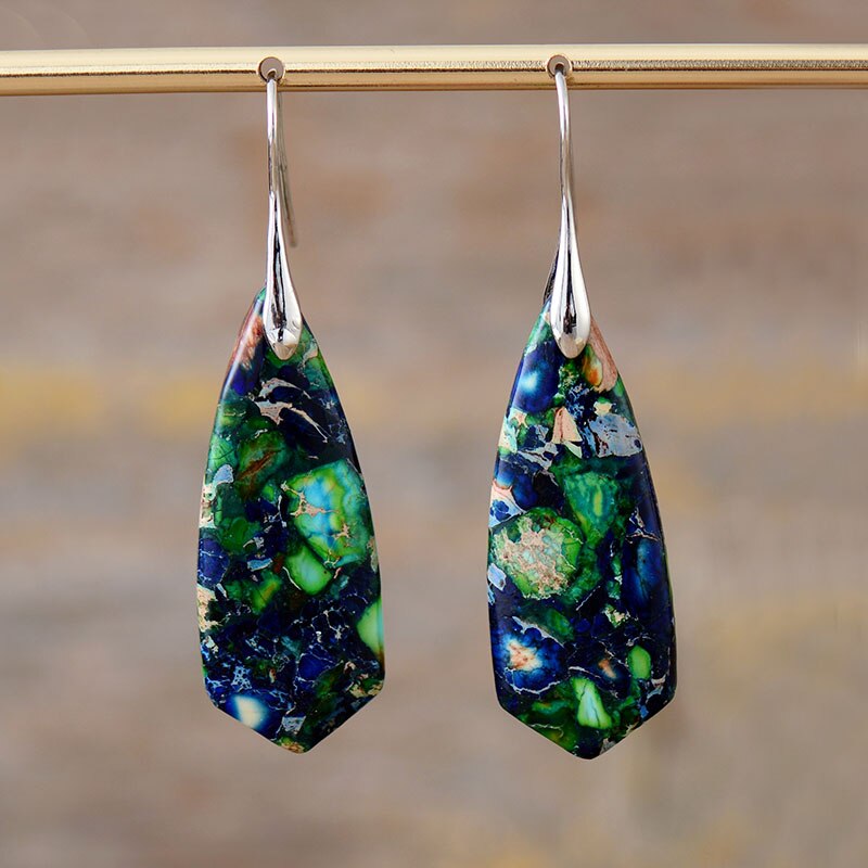 Imperial Jasper Deep Sea Earrings