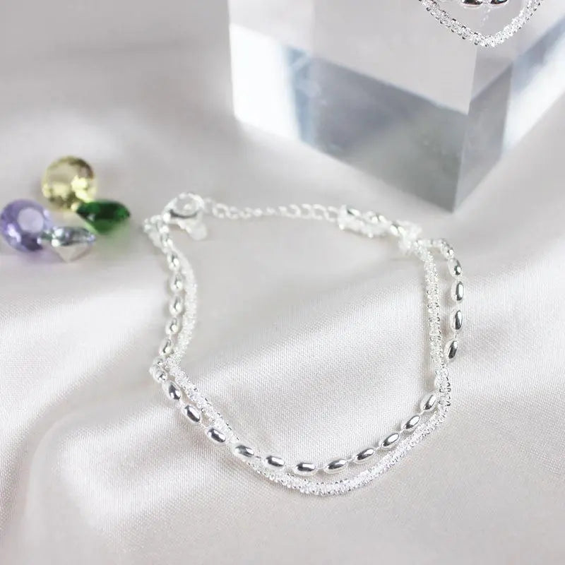 Elegant Silver Bracelet with Zirconia Stones